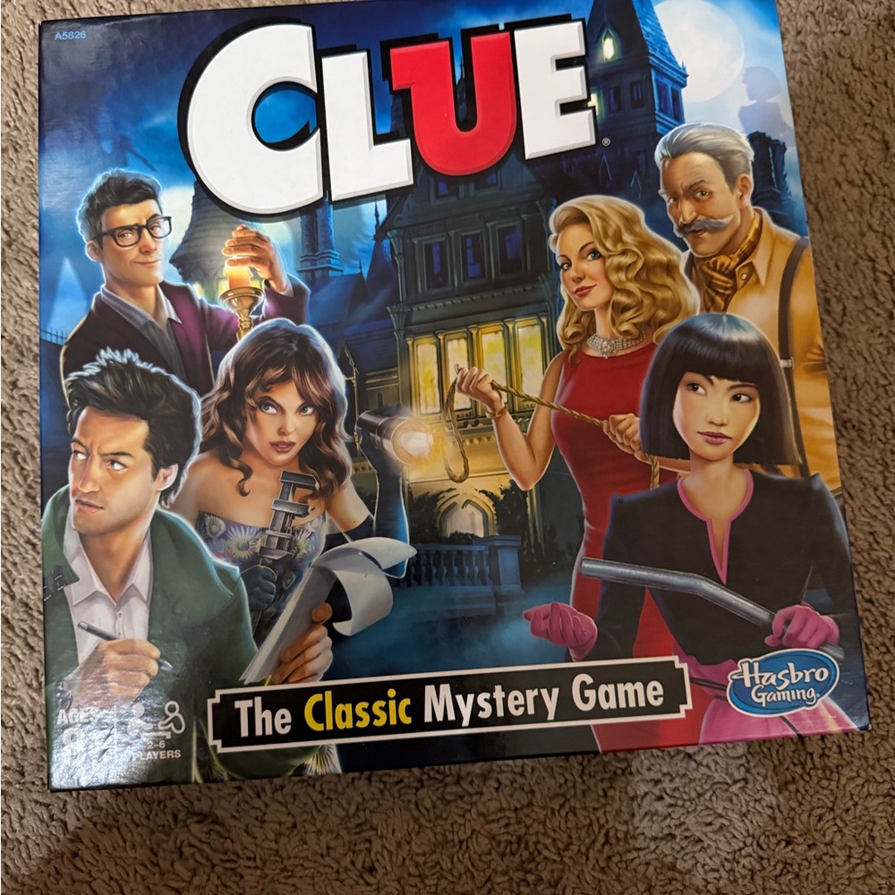 Hasbro Blue and Red Clue Board Game